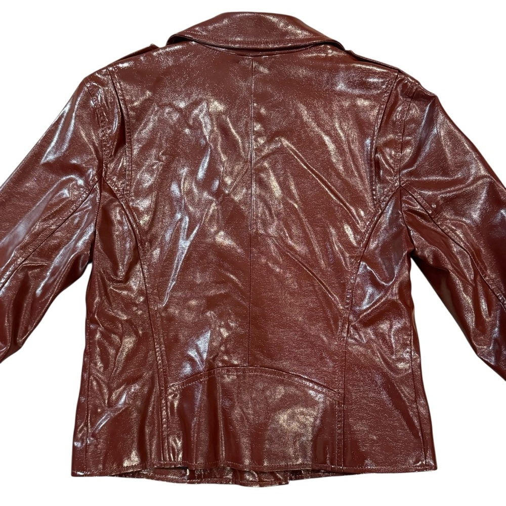 Faux Patent Leather Moto Jacket - Picture 15 of 16